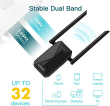 Load image into Gallery viewer, 1200Mbps WiFi Range Extender Dual Band AC Wireless Repeater Booster and Signal Amplifier With Ethernet Port for Home, 2 x 6 dBi Antennas, Access Point, WPS