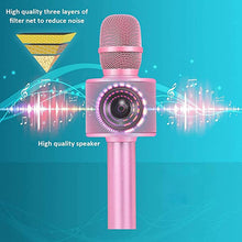 Load image into Gallery viewer, BONAOK Wireless Bluetooth Karaoke Microphone,3-in-1 Portable Handheld Karaoke Mic Speaker Machine Home Party Birthday for All Smartphones PC(Q37 Pink)
