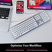 Load image into Gallery viewer, Macally Bluetooth Wireless Keyboard for Mac, iMac, Apple Mac Pro - Compatible Apple Keyboard Wireless for Mac Mini, MacBook Pro/Air Laptop - Rechargeable Full-Size Mac Wireless Keyboard - BTWKEYMB
