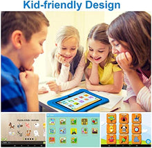 Load image into Gallery viewer, Pritom 7 inch Kids Tablet, Quad Core Android 10, 16GB, WiFi, Bluetooth, Dual Camera, Educationl, Games,Parental Control, Kids Software Pre-Installed with Kids-Tablet Case (Dark Blue)