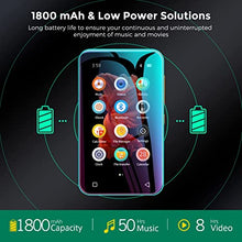 Load image into Gallery viewer, TIMMKOO MP3 Player with Bluetooth, 4.0" Full Touchscreen Mp4 Mp3 Player with Speaker, Portable HiFi Sound Mp3 Music Player with Bluetooth, Voice Recorder, E-Book, Supports up to 512GB TF Card (Green)