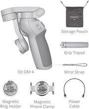 Load image into Gallery viewer, DJI OM 4 - Handheld 3-Axis Smartphone Gimbal Stabilizer with Grip, Tripod, Gimbal Stabilizer Ideal for Vlogging, YouTube, Live Video, Phone Stabilizer Compatible with iPhone and Android