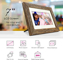 Load image into Gallery viewer, Aluratek 7" Distressed Wood Digital Photo Frame with Auto Slideshow Feature, 800 x 600 (ADPFD07F)
