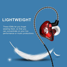 Load image into Gallery viewer, BASN Bsinger BC100 in Ear Monitor Headphones Universal Fit Noise Isolating IEM Earphones for Musicians Singers Studio Audiophiles (Red)