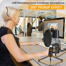 Load image into Gallery viewer, USB Microphone, VIMVIP Microphone for Computer USB Mic for PC Desktop Laptop Condenser Microphone to Recording Podcast Gaming Streaming YouTube