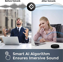 Load image into Gallery viewer, Bluetooth Speakerphone – eMeet Luna Conference Speaker, w/Enhanced Noise Reduction Algorithm, Daisy Chain, w/Dongle USB Speakerphone for Home Office, 360° Voice Pickup for 8 People Black