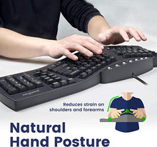 Load image into Gallery viewer, Perixx Periboard-512 Ergonomic Split Keyboard - Natural Ergonomic Design - Black - Bulky Size 19.09"x9.29"x1.73", US English Layout