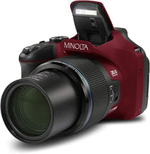 Load image into Gallery viewer, Minolta Pro Shot 20 Mega Pixel HD Digital Camera with 67x Optical Zoom, Full 1080p HD Video & 16GB SD Card (Red)