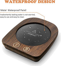 Load image into Gallery viewer, VOBAGA Imitation Wood Grain Coffee Cup Warmer & Mug Warmer For Desk, Electric Cup Beverage Warmer Plate with 3 Temperature Settings for Tea, Water, Cocoa, Milk with Auto Shut Off after 4 hours Feature