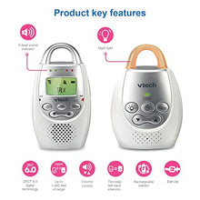 Load image into Gallery viewer, VTech DM221-2 Audio Baby Monitor with up to 1,000 ft of Range, Vibrating Sound-Alert, Talk Back Intercom, Night Light Loop & Two Parent Units, White
