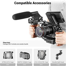 Load image into Gallery viewer, SMALLRIG Side Wooden Handle Grip for DSLR Camera Cage w/ Cold Shoe Mount, Threaded Holes, Direction Changeable - 2093