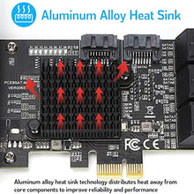 Load image into Gallery viewer, Heayzoki 8 Ports PCI-E to SATA 3.0 Card,PCI Express PCI-e Expansion Card,PCI-E to SATA3.0 Controller Expansion Board,for Windows 7/8/XP/10,with Driver Disc,Semi-High Baffle