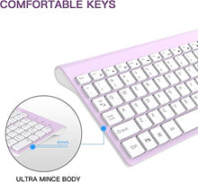 Load image into Gallery viewer, Wireless Keyboard Mouse Combo, cimetech Compact Full Size Wireless Keyboard and Mouse Set 2.4G Ultra-Thin Sleek Design for Windows, Computer, Desktop, PC, Notebook - (Purple)