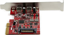 Load image into Gallery viewer, StarTech.com PCIe USB 3.1 Card - 2x USB C 3.1 Gen 2 10Gbps - PCIe Gen 3 x4 - ASM3142 Chipset - USB Type C PCI Express Card (PEXUSB312C3)
