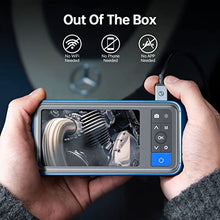 Load image into Gallery viewer, Dual Lens Endoscope Borescope, Teslong 4.5" HD Snake Inspection Camera with Light, Automotive Scope Camera with Flexible Cable, Home Waterproof Fiber Optic Camera for Sewer Duct Drain Pipe (16.5ft)
