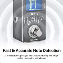 Load image into Gallery viewer, Donner Tuner Pedal, Dt-1 Chromatic Guitar Tuner Pedal with Pitch Indicator for Electric Guitar and Bass True Bypass