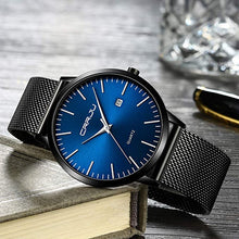 Load image into Gallery viewer, CRRJU Men's Watches Ultra Thin Fashion Elegent Men Wristwatches,7MM Stainsteel Steel Mesh Band Waterproof Watch