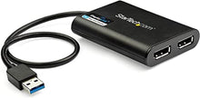 Load image into Gallery viewer, StarTech.com USB 3.0 to Dual DisplayPort Adapter 4K 60Hz, DisplayLink Certified, Video Converter with External Graphics Card - Mac & PC (USB32DP24K60)