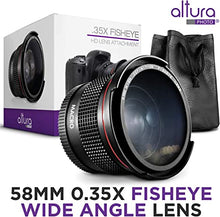 Load image into Gallery viewer, Altura Photo 58MM 0.35x Fisheye Canon Wide Angle Lens (w/Macro Portion) for DSLR Cameras EOS Rebel 70D 77D 80D 90D T8i T7 T7i T6i T6s T6 T5i T5 T4i T3i T100 SL1 SL2 SL3 - Wide Angle Lens Canon Mount