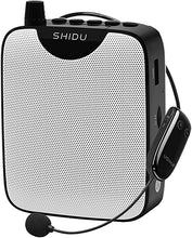 Load image into Gallery viewer, Voice Amplifier, SHIDU Original Wireless Voice Amplifiers 10W Rechargeable Portable Mini PA System Speaker with UHF Wireless Microphone Headset for Teachers, Yoga, Tour Guides, Coaches, Classroom