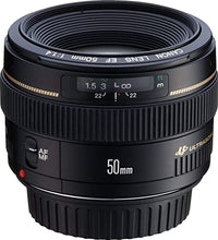 Load image into Gallery viewer, Canon EF 50mm f/1.4 USM Standard and Medium Telephoto Lens for Canon SLR Cameras, Fixed