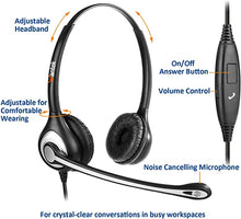 Load image into Gallery viewer, Wantek Cell Phone Headset with Microphone Noise Cancelling, Wired 3.5mm Computer Headphone for iPhone Samsung Android PC Laptop Tablet Skype Call Center Home Office, Ultra Comfort(F602J35)