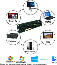 Load image into Gallery viewer, Colorful Wireless Computer Keyboards Mouse Combos, UBOTIE Polychrome Round Keycaps Retro PC Keyboards 2.4GHz Radio Frequency Connection with Optical Mouse(Green-Black)