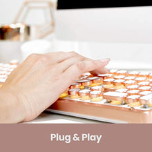 Load image into Gallery viewer, Azio Retro Classic USB (Posh) - Wireless/USB Wired Leather Vintage Backlit Mechanical Keyboard for PC/Mac (MK-RETRO-L-02-US)