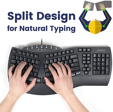 Load image into Gallery viewer, Perixx Periboard-512 Ergonomic Split Keyboard - Natural Ergonomic Design - Black - Bulky Size 19.09"x9.29"x1.73", US English Layout