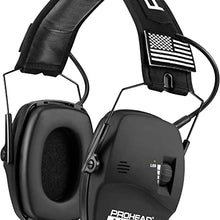 Load image into Gallery viewer, PROHEAR 036 Digital Electronic Shooting Ear Protection Patriot Sound Amplification Earmuffs, 23dB NRR Low Profile Noise Reduction Hearing Protection for Gun Range and Hunting, Black