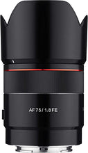 Load image into Gallery viewer, Rokinon AF 75mm F1.8 Compact Auto Focus Telephoto Lens for Sony FE Mount, Black (IO75AF-E)