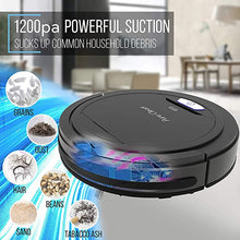 Load image into Gallery viewer, SereneLife Robot Automatic Vacuum Cleaner - Upgraded Lithium Battery 90 Min Run Time - Bot Self Detects Stairs Pet Hair Allergies Friendly Home Cleaning for Carpet Hardwood Floor - PUCRC26B , Black