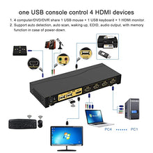 Load image into Gallery viewer, CKLau KVM Switch HDMI 4 Port with USB Hub, Audio and 4 KVM Cables, 4 Port HDMI KVM Switch Support 4K@60Hz 4:4:4, EDID Support Wireless Keyboard Mouse