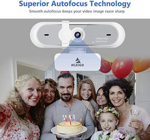 Load image into Gallery viewer, NexiGo N660P 1080P 60FPS Webcam with Software Control, Dual Microphone & Cover, Autofocus, HD USB Computer Web Camera, for OBS/Zoom/Skype/FaceTime/Teams/Twitch, White