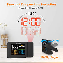 Load image into Gallery viewer, SMARTRO SC91 Projection Alarm Clock for Bedrooms with Weather Station, Wireless Indoor Outdoor Thermometer, Temperature Humidity Monitor Gauge Hygrometer