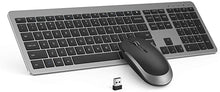 Load image into Gallery viewer, Wireless Keyboard and Mouse Combo - Full Size Slim Thin Wireless Keyboard Mouse with Numeric Keypad 2.4G Stable Connection Adjustable DPI (Grey & Black)