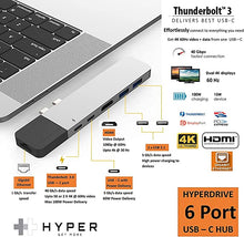 Load image into Gallery viewer, HyperDrive USB C Hub, NET 6-in-2 for MacBook Pro Air, Multi-Port USB-C Dongle, Gigabit Ethernet, 40Gbps 100W, 5Gbps 60W, 4K30Hz HDMI