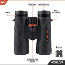 Load image into Gallery viewer, Athlon Optics Midas G2 10x42 UHD Binocular for Adults and Kids, Waterproof, high Power Durable Binoculars for Bird Watching, Hunting, Concert, Sports