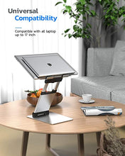 Load image into Gallery viewer, Nulaxy Laptop Stand, Ergonomic Sit to Stand Laptop Holder Convertor, Adjustable Height from 2.1" to 13.8", Supports up to 22lbs, Compatible with MacBook, All Laptops Tablets 11-17" - Silver