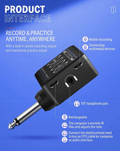 Load image into Gallery viewer, Donner Guitar Headphone Amp, Mini Turbo Headphone Amplifier Guitar, 10 Amp Models with Tuner, Inlay Multi Effects Delay Reverb Chorus Overdrive, USB Export