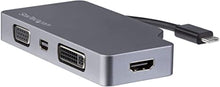 Load image into Gallery viewer, StarTech.com USB C Multiport Video Adapter with HDMI, VGA, Mini DisplayPort or DVI - USB Type C Monitor Adapter to HDMI 1.4 or mDP 1.2 (4K) - VGA or DVI (1080p) - Space Gray Aluminum (CDPVDHDMDPSG)