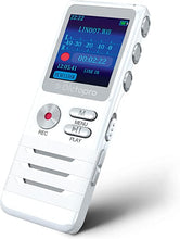 Load image into Gallery viewer, Digital Voice Activated Recorder by Dictopro- Easy HD Recording of Lectures and Meetings with Double Microphone, Noise Reduction Audio, Sound, Portable Mini Tape Dictaphone, MP3, USB, 8GB