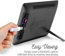 Load image into Gallery viewer, Aluratek 8" LCD Digital Photo Frame w/4GB Built-In Mem & USB SD/SDHC Support (ADMPF108F) , Black