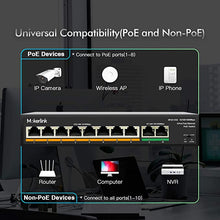 Load image into Gallery viewer, MokerLink 8 Port PoE Switch with 2 Gigabit Uplink, 802.3af/at PoE+ 100Mbps, 120W Built-in Power, Extend to 250Meter, Metal Plug & Play
