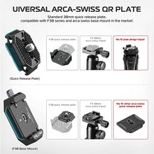 Load image into Gallery viewer, VIJIM FALCAM F38 Quick Release Plate,38mm Universal Camera Mounting Adapter w 1/4in-3/8in Screw Thread,Aluminum Quick Release System QR Plate,Fits for Sony Canon Tripod Monopod DSLR Stabilizer Slider