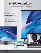 Load image into Gallery viewer, USB C to Dual HDMI Adapter,7 in 1 USB C Docking Station to Dual HDMI Displayport VGA Adapter,USB C to 3USB 2.0, Multi Monitor Adapter for Dell XPS 13 15,Lenovo Yoga,Huawei Matebook X pro,etc