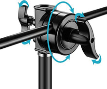Load image into Gallery viewer, Neewer Multi Functional Heavy Duty 2.5-inch Grip Head Swivel Head Holder Mounting Adapter for Light Stand, Extension Boom Arm and Other Photographic Equipment with 1/2,1/4,3/8,5/8-inch Mount (Black)