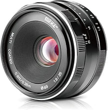 Load image into Gallery viewer, Meike 25mm F1.8 Large Aperture Wide Angle Lens Manual Focus Lens for Olypums Panasonic M43 Mount Mirrorless Cameras