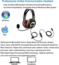 Load image into Gallery viewer, Emaiker Utra Comfort USB Headset with Noise Cancelling Microphone, Over Ear Stereo Computer Headphones with Mic fro PC Laptop for Dragon Dictation Teams Conference Office Work Skype Zoom Meeting Call