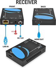 Load image into Gallery viewer, 1x8 HDMI Extender Splitter 4K by OREI Multiple Over Single Cable CAT6/7 4K@60Hz 4:4:4 HDCP 2.2 with IR Remote EDID Management - Up to 115 Ft - Loop Out - Low Latency - Full Support